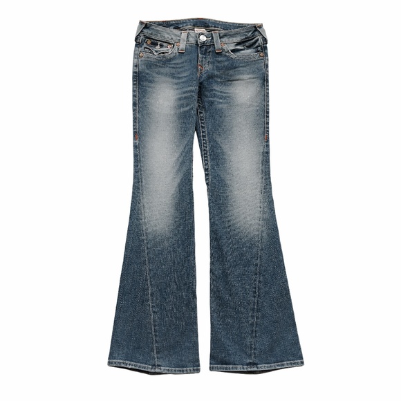 TRUE RELIGION Joey Twisted Seam Flare Jeans 28 - Picture 2 of 7
